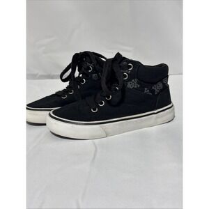 Maui & Sons Unisex Kids Toddler Shoes Size 11c Black Lace Up Skateboarding Skull